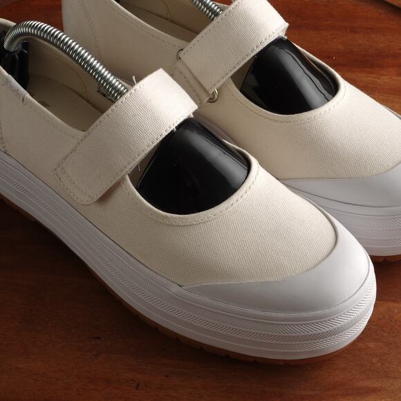 Keds Shoes Womens Size 7 Cream Mary Jane Canvas Platform Sneakers Casual Neutral - Picture 4 of 13